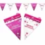 GUIRLANDE FANION JOYEUX ANNIVERSAIRE PAILLETTEE FUCHSIA