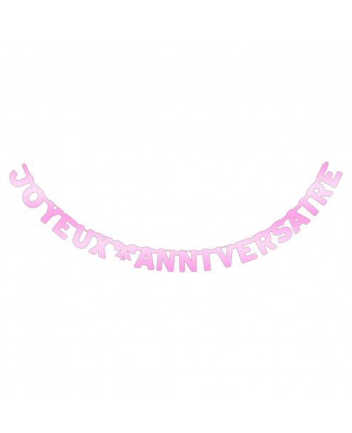 GUIRLANDE JOYEUX ANNIVERSAIRE ROSE