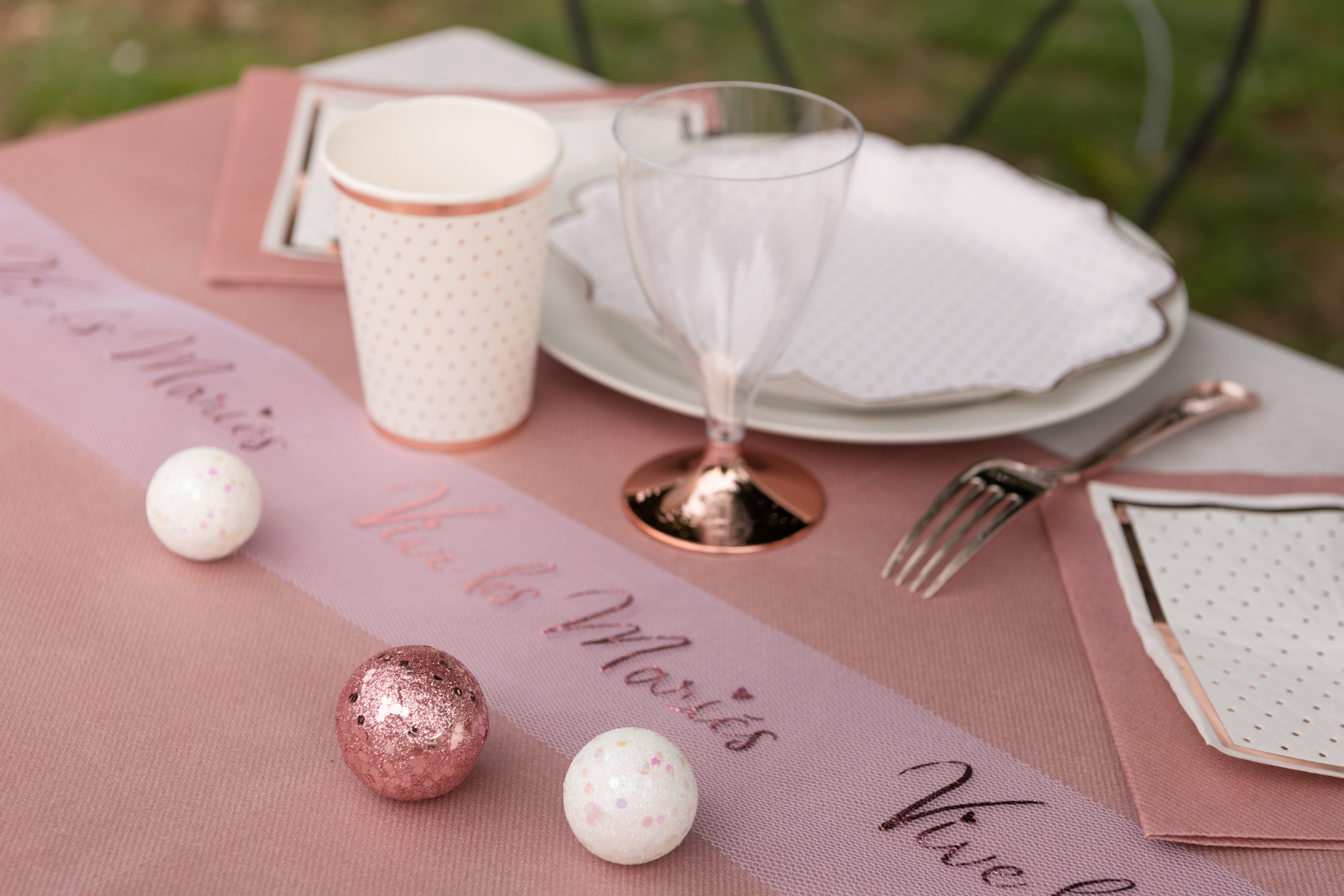 CHEMIN DE TABLE 20 ANS ROSE GOLD - Festivitré