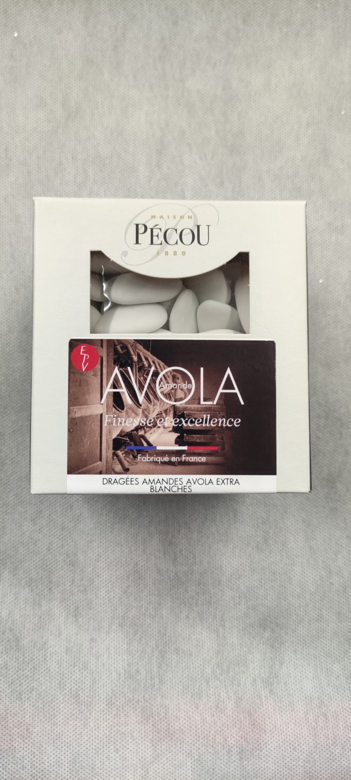 Dragées Pécou, Amandes Avola Extra, Blanc, sachet d'1 Kg. Confiserie,  Maison Pécou, à Montauban, spécialisée dans la dragée.