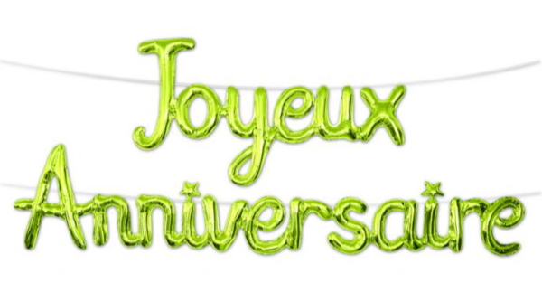 Ballon M Tallique Joyeux Anniversaire Couleur Verte Festivitr