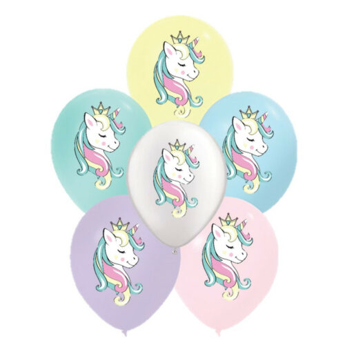 Festivitre 6 Ballons Latex Pastel Licorne 30 Cm