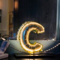 BALLON METAL OR LETTRE C