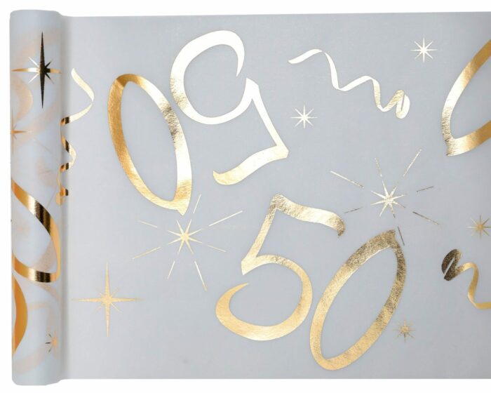 ROULEAU DE CHEMIN DE TABLE 50 ANS OR 5M