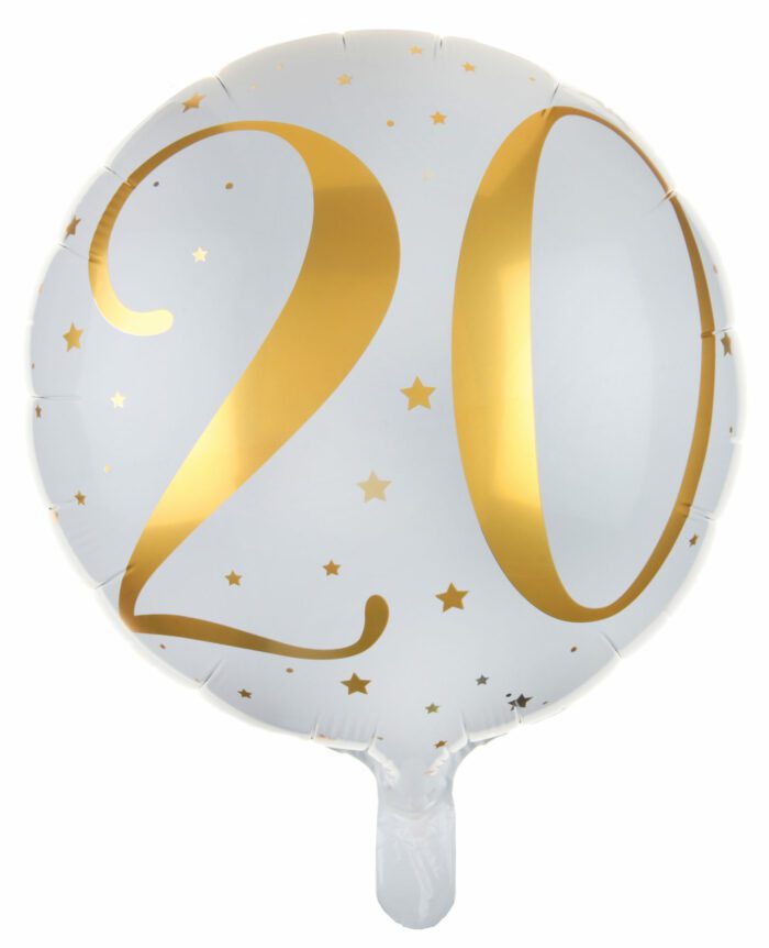 BALLON ALU BLANC 20 ANS