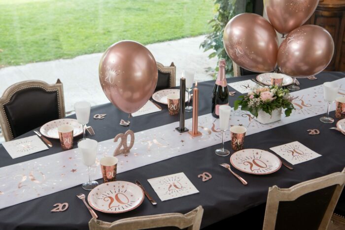 BALLON ÉTINCELANT 60 ANS MÉTALLISÉ ROSE GOLD PAR 6 – Image 2