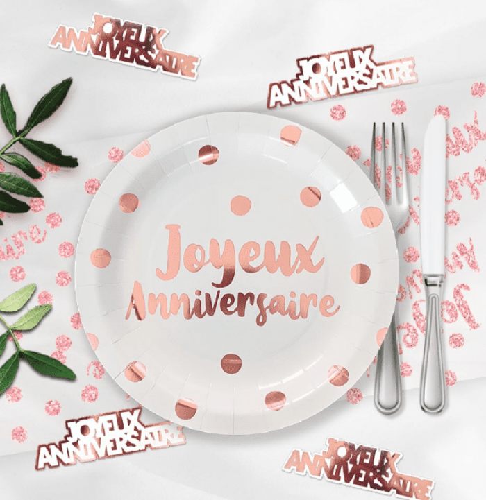 CONFETTIS DE  TABLE ANNIVERSAIRE PARTY BLUSH