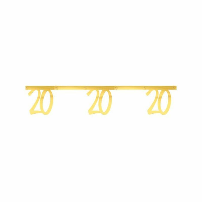 BANDEROLE AGES METAL OR 2.50 M 20 ANS