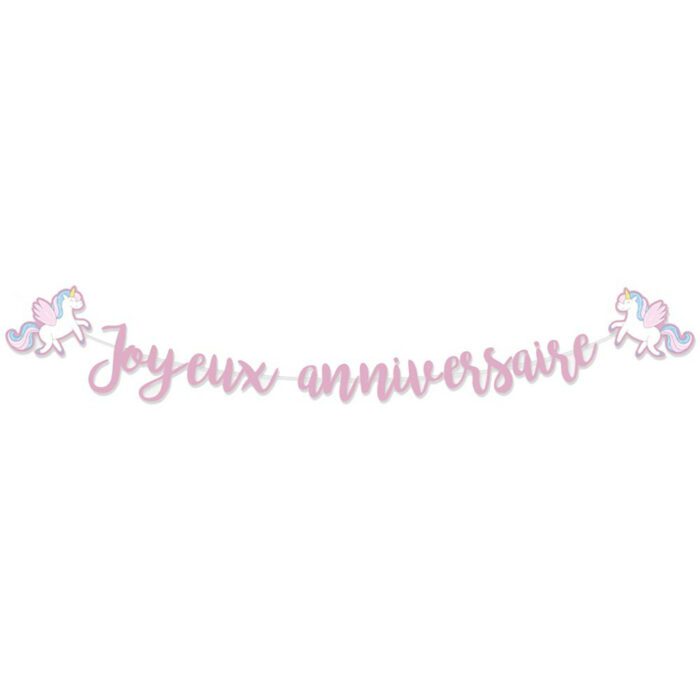 GUIRLANDE ANNIVERSAIRE LICORNE – Image 2