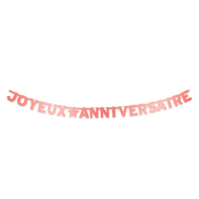 GUIRLANDE JOYEUX ANNIVERSAIRE ROSE GOLD PARTY BLUSH – Image 2