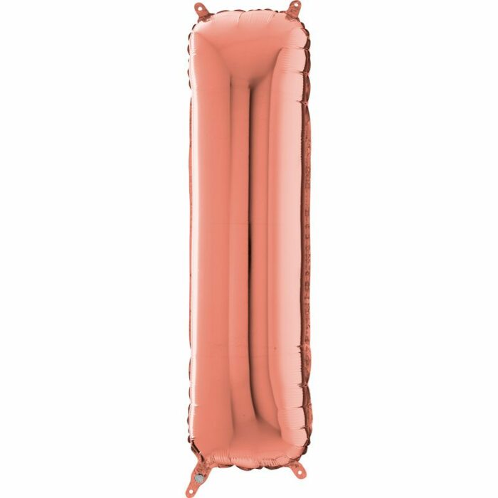 BALLON ALU LETTRE I COULEUR ROSE GOLD 26" (66CM)