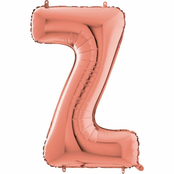 BALLON ALU LETTRE Z COULEUR ROSE GOLD 26" (66CM)