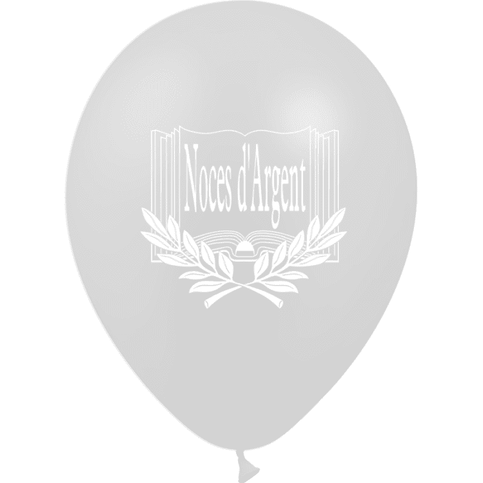 10 BALLONS NOCES D'ARGENT - METAL ARGENT