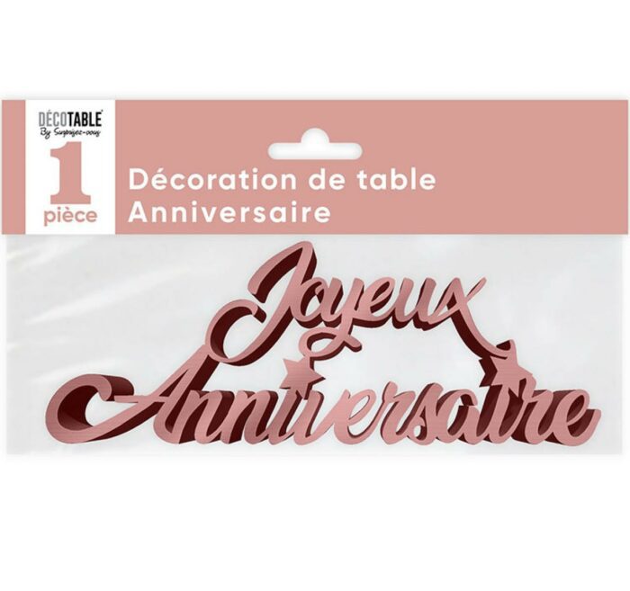 DECORATION DE TABLE JOYEUX ANNIVERSAIRE ROSE GOLD