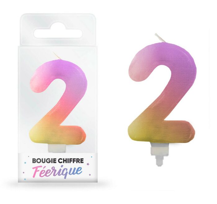 BOUGIE FEERIQUE CHIFFRE "2"