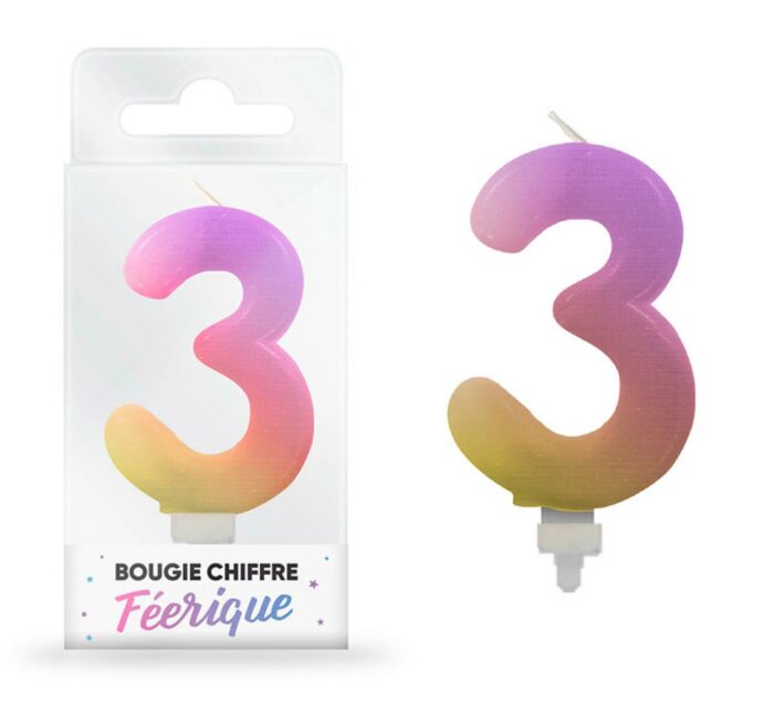 BOUGIE FEERIQUE CHIFFRE "3"