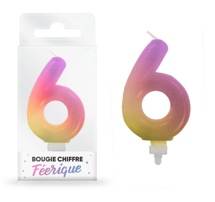 BOUGIE FEERIQUE CHIFFRE "6"