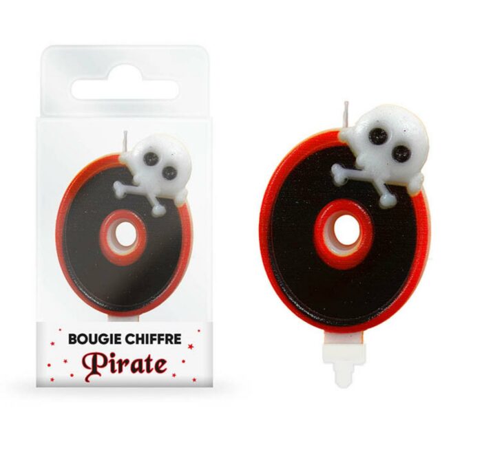 BOUGIE CHIFFRE "0" PIRATE