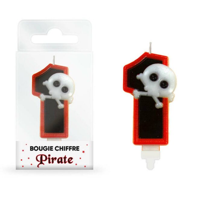 BOUGIE CHIFFRE "1" PIRATE