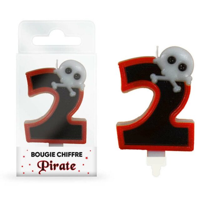 BOUGIE CHIFFRE "2" PIRATE