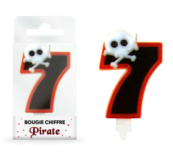 BOUGIE CHIFFRE "7" PIRATE