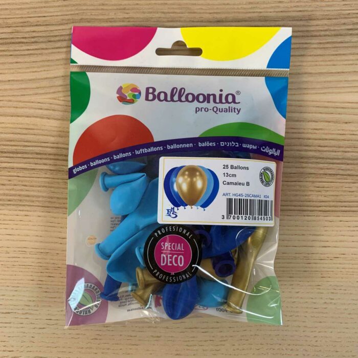 25 PETITS BALLONS ASSORTIMENT CAMAÏEU BLEU N°1 – Image 3