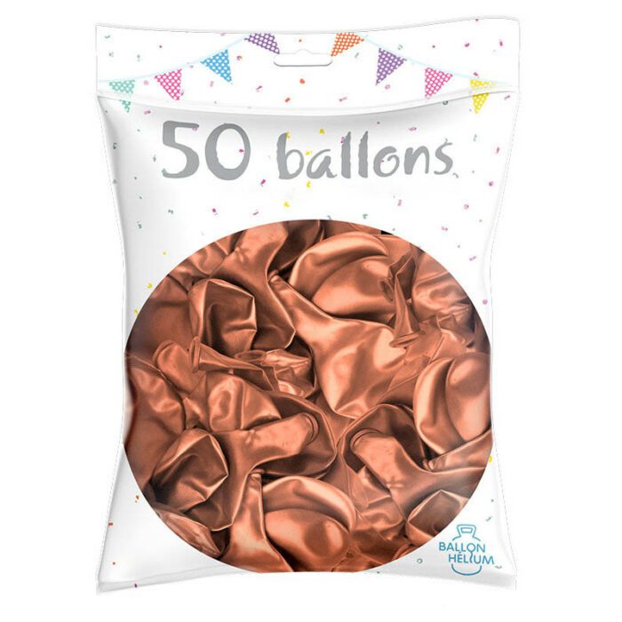 50 BALLONS METAL ROSE GOLD 30 CM – Image 2