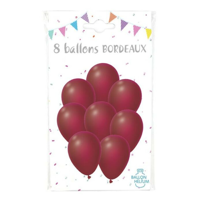 8 BALLONS BORDEAUX 30 CM – Image 2