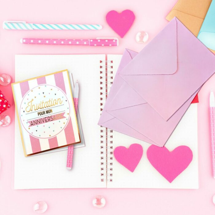 SACHET 6 INVITATIONS ANNIVERSAIRE FILLE – Image 5