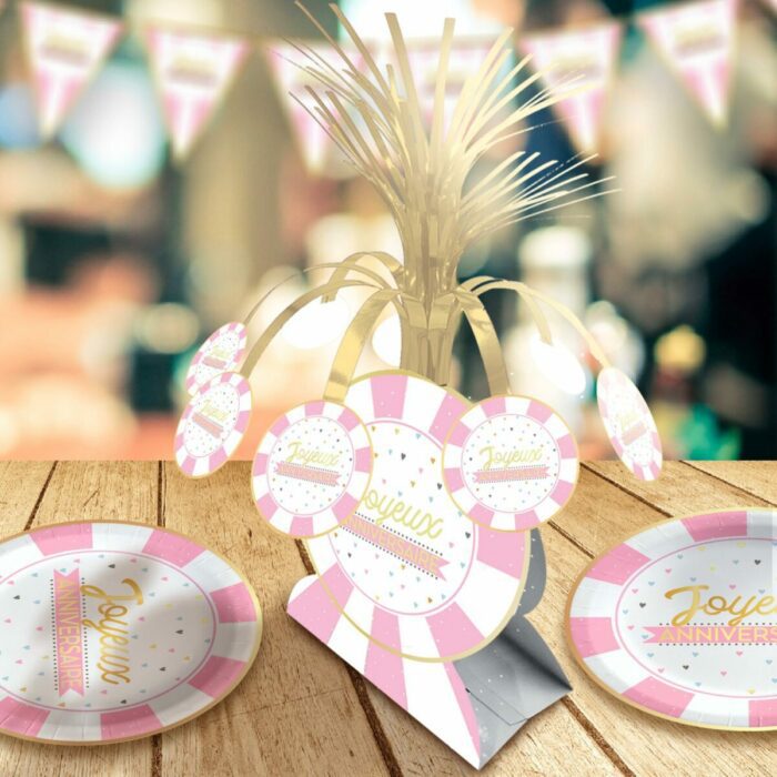 CENTRE DE TABLE JOYEUX ANNIVERSAIRE FILLE