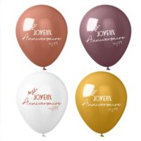 BALLONS JOYEUX ANNVERSAIRE ASSORTIMENT TERRACOTTA PAR 8 – Image 2
