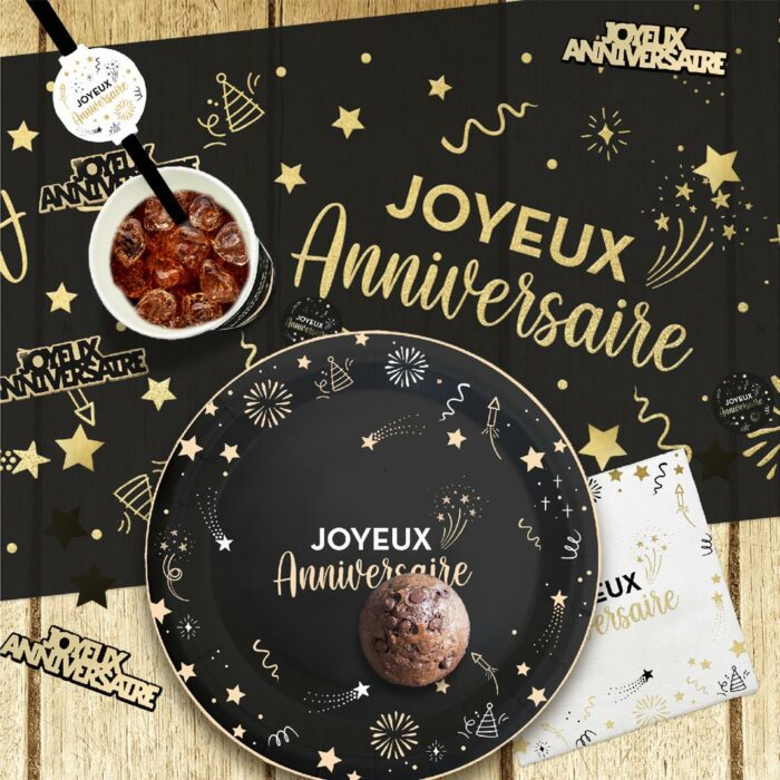 CHEMIN DE TABLE JOYEUX ANNIVERSAIRE HAPPY PARTY