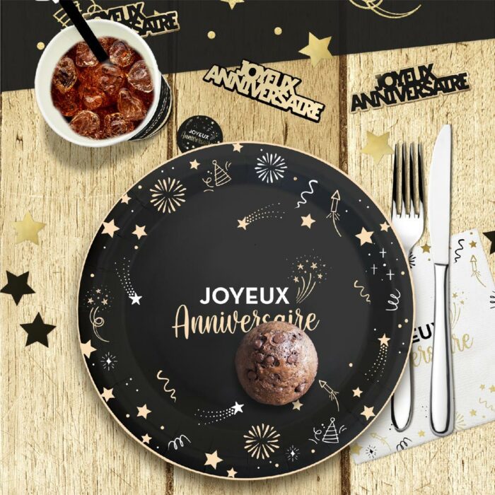 PACK 6 ASSIETTES JOYEUX ANNIVERSAIRE HAPPY PARTY