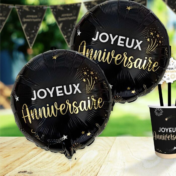 BALLON METAL JOYEUX ANNIVERSAIRE HAPPY PARTY