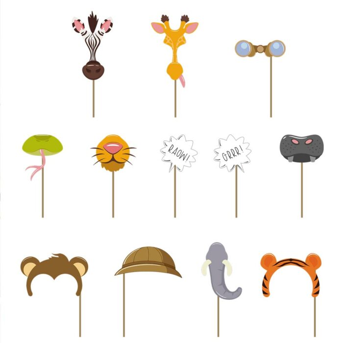 12 ACCESSOIRES PHOTOBOOTH JUNGLE PARTY – Image 2