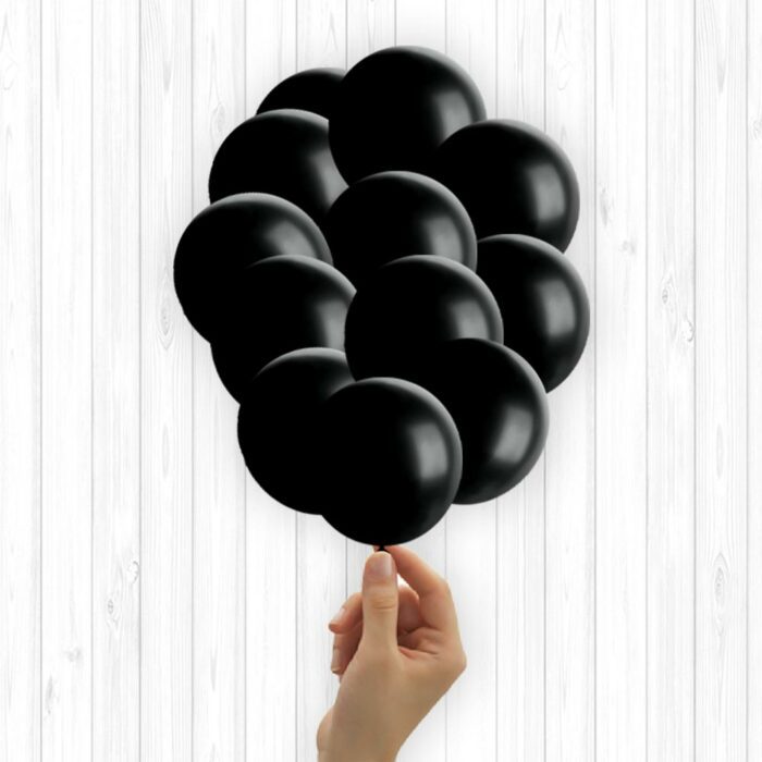 12 MINI-BALLONS NOIRS – Image 2