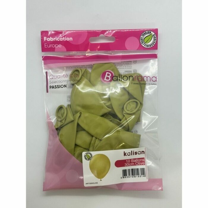 10 BALLONS OLIVE 30 CM – Image 2