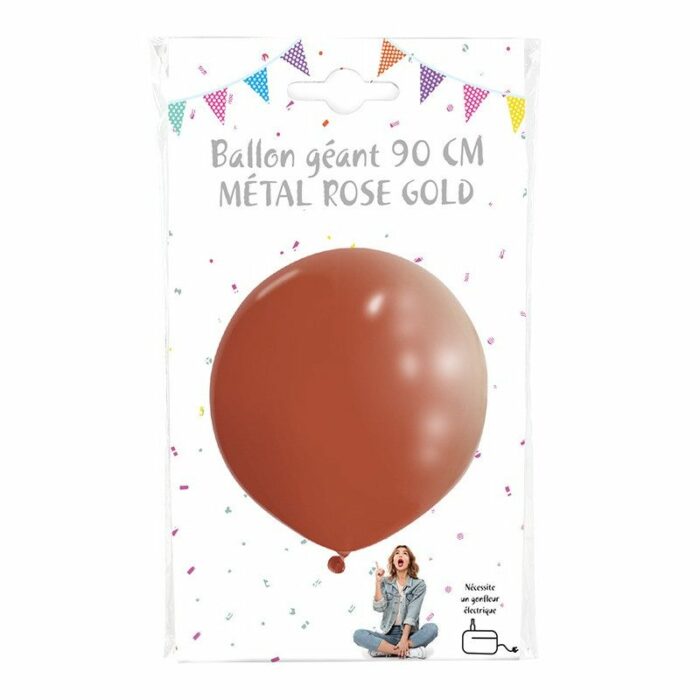 BALLON LATEX GEANT ROSE GOLD 90CM – Image 2