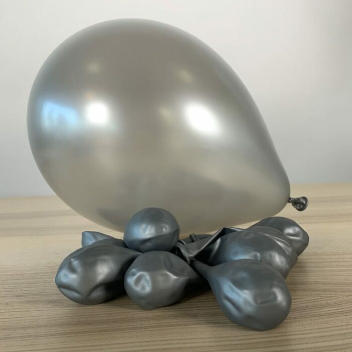 10 BALLONS MÉTAL ARGENT