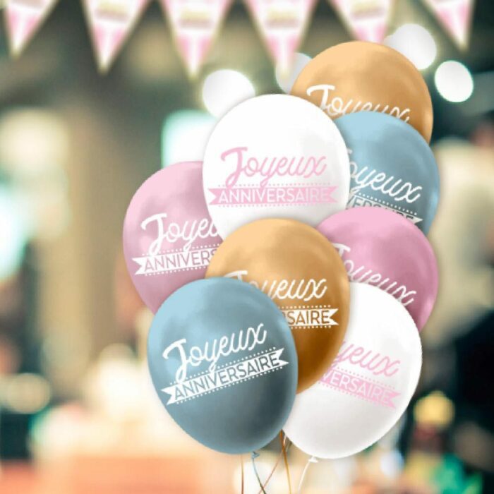 SACHET 8 BALLONS ANNIV FILLE – Image 2