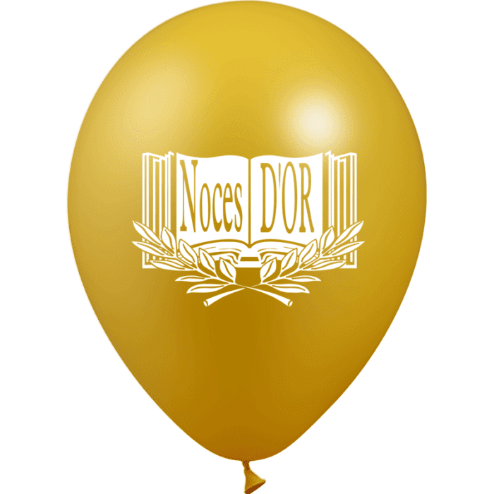 10 BALLONS NOCES D'OR- METAL OR