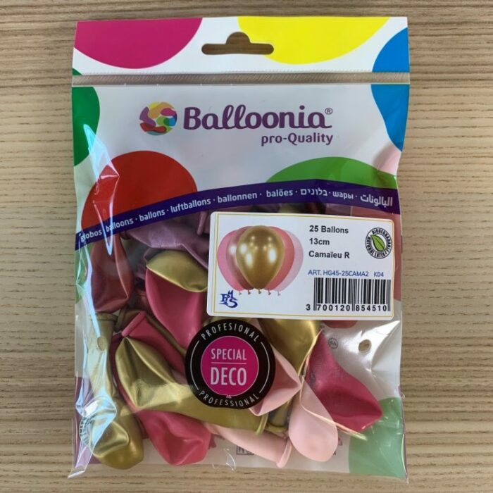 25 PETITS BALLONS ASSORTIMENT CAMAÏEU ROSE N°2 – Image 3