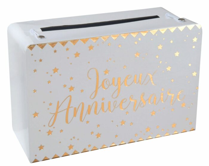TIRELIRE JOYEUX ANNIVERSAIRE METALLISE – Image 6