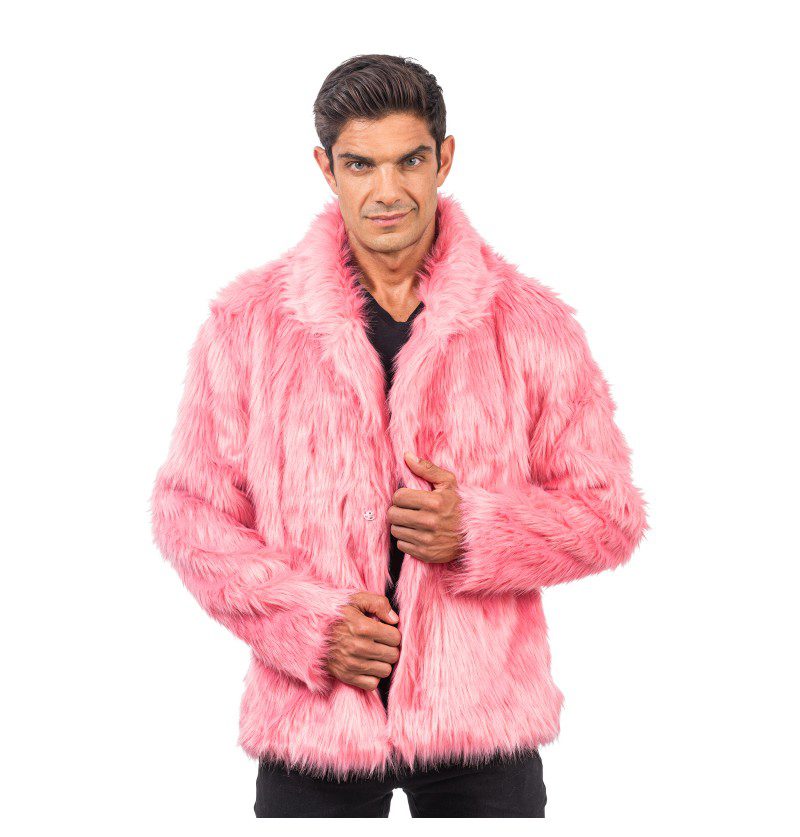 Manteau Fausse Fourrure Vieux Rose S